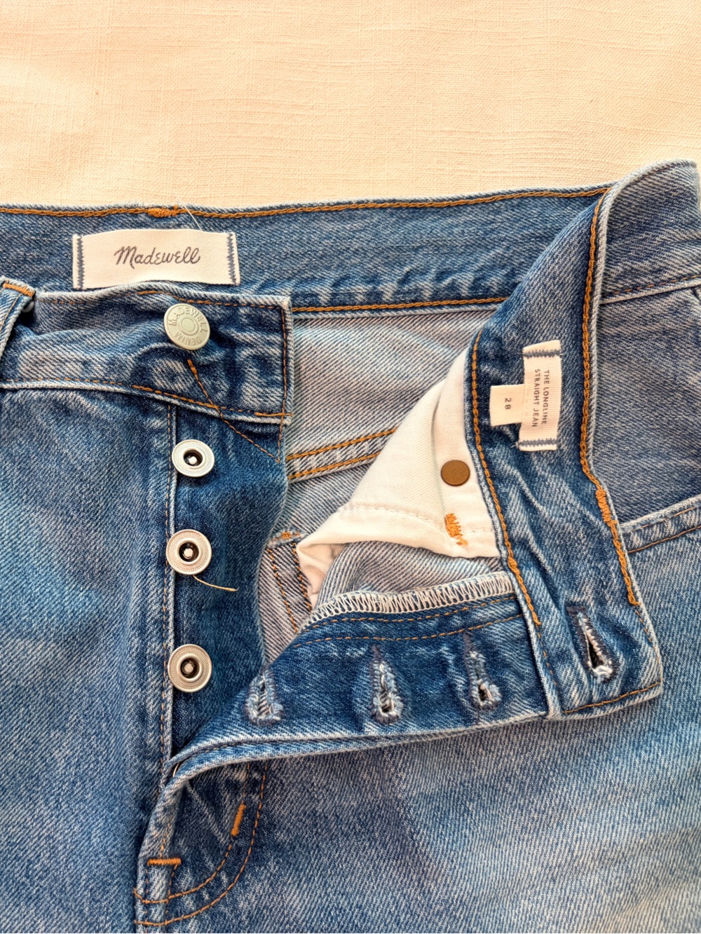 Madewell The Longline Straight Jean SZ 28